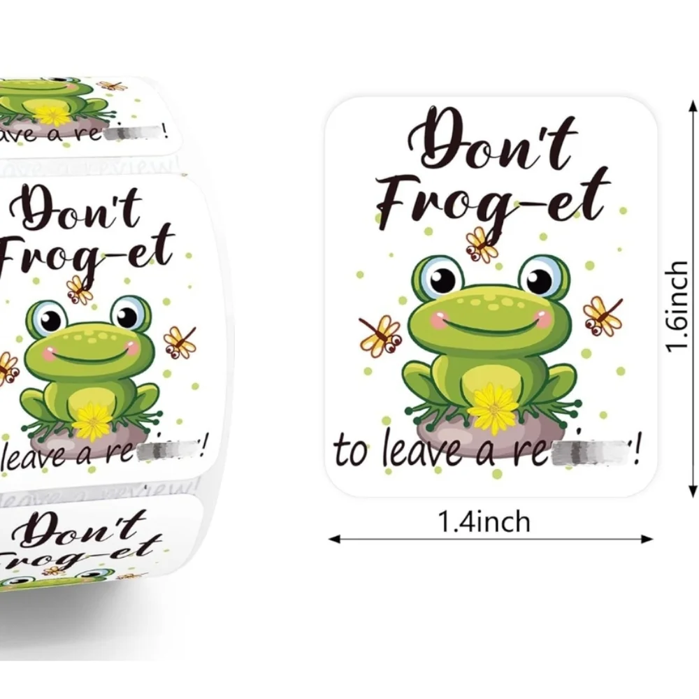New frog don't forget to leave a review stickers